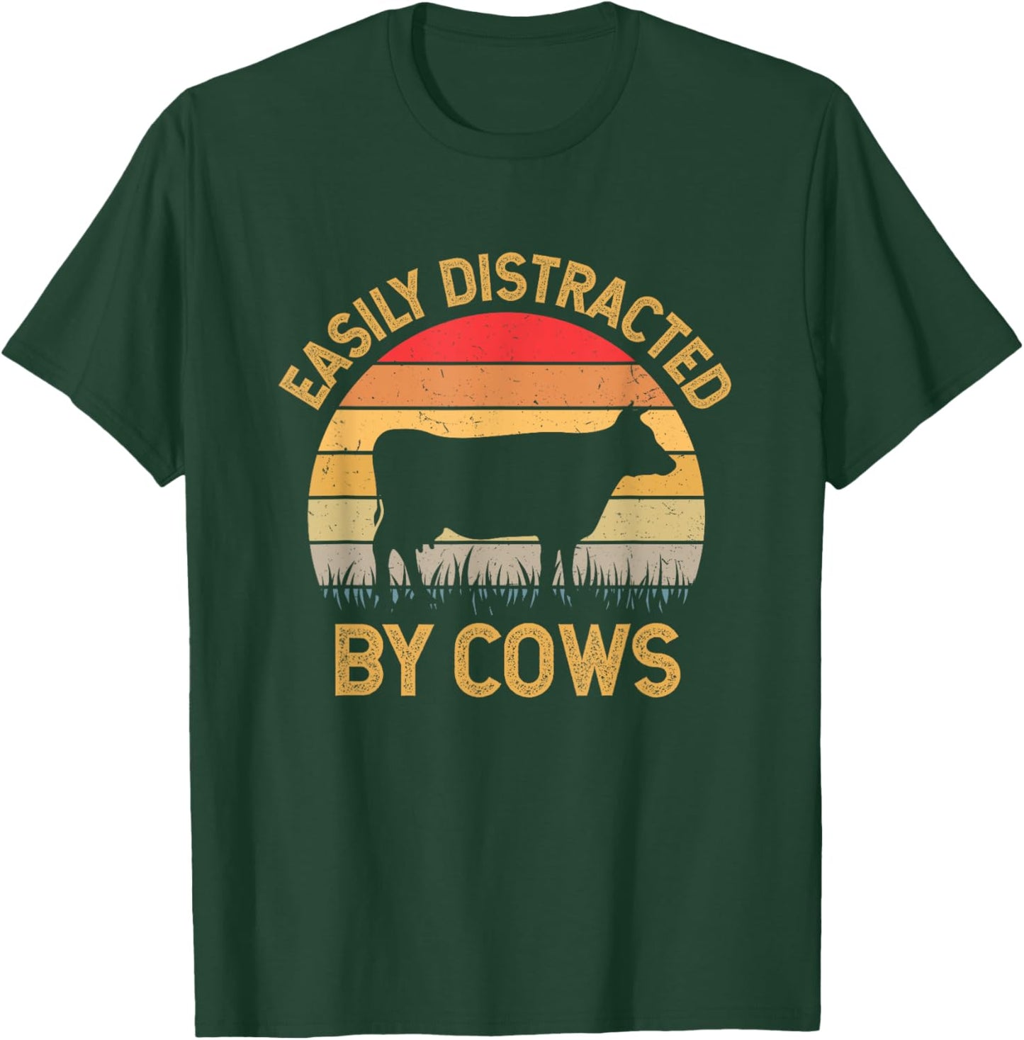 Easily Distracted By Cows T-Shirt - T-Shirt | Forest