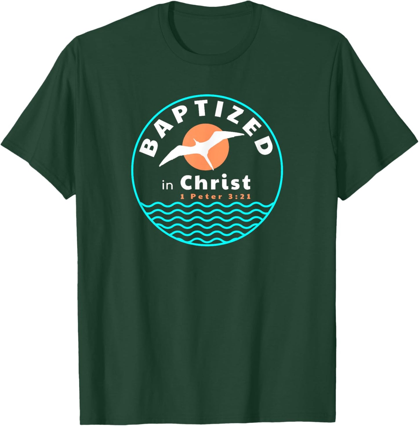 TourisTeez for Water Baptismal Christ Jesus Baptized in Christ Christian Adult, Women, Men, Kids Baptism ,Black,Small T-Shirt - T-Shirt | Forest