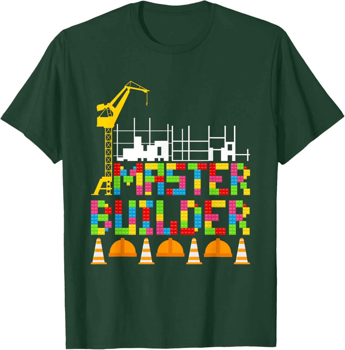 Master Builder Building Blocks Engineer Bricks Construction T-Shirt - T-Shirt | Forest