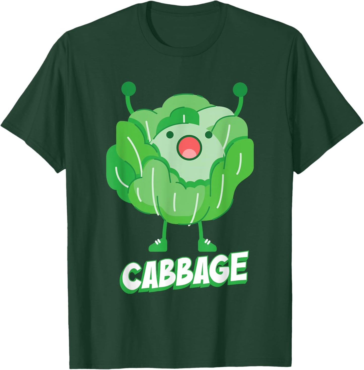 Funny Cabbage with Arms Healthy Vegetables Cabbage T-Shirt - T-Shirt | Forest