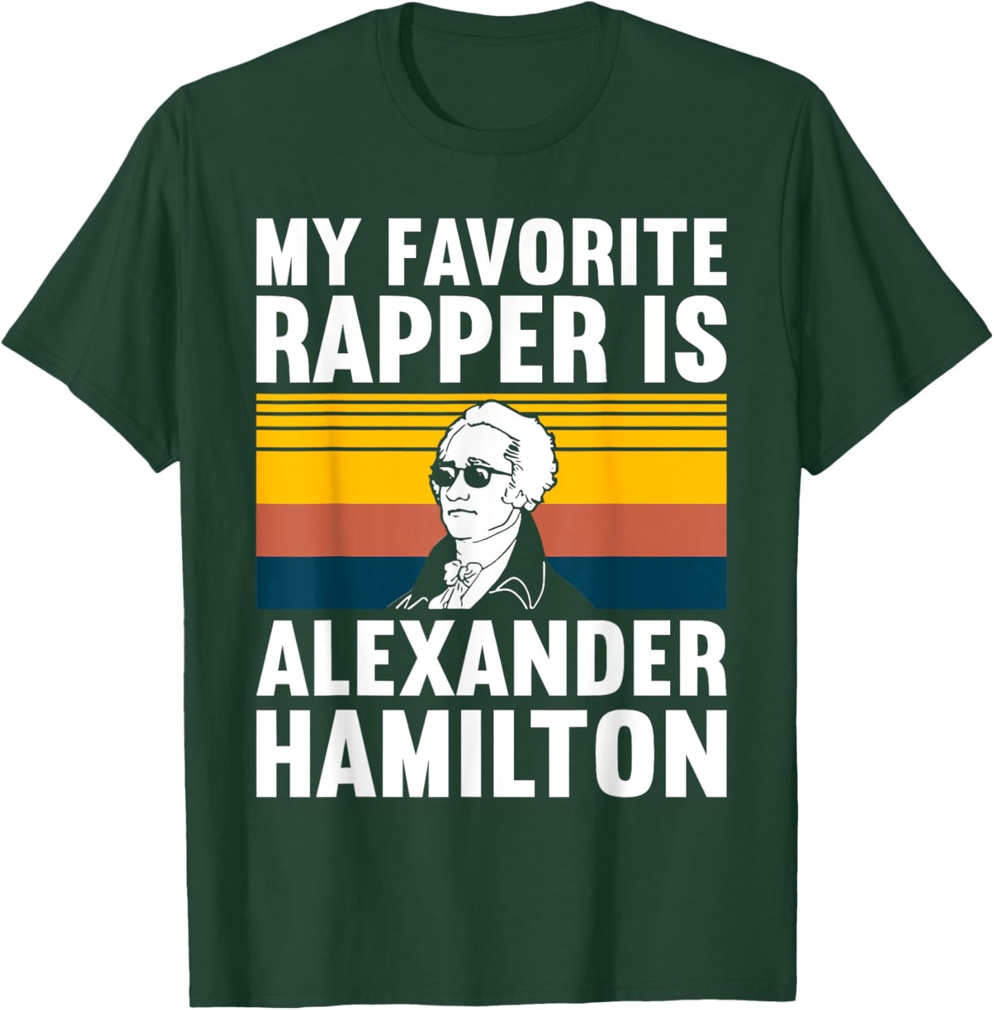 Must Love History Men's Retro Hamilton , Black, Small T-Shirt - T-Shirt | Forest