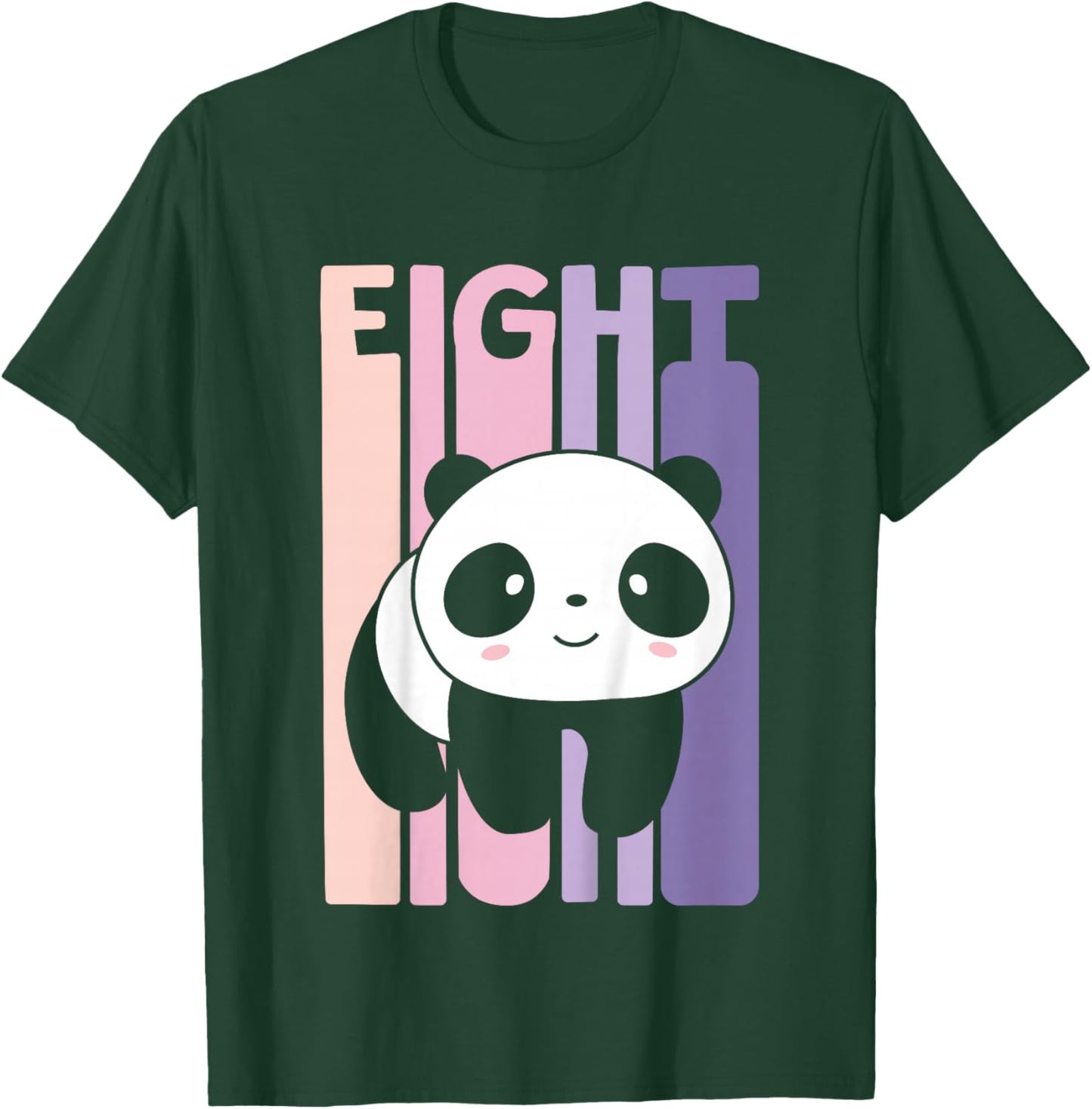 8 Year Old Cute Panda Birthday Girl 8th B-day T-Shirt - T-Shirt | Forest