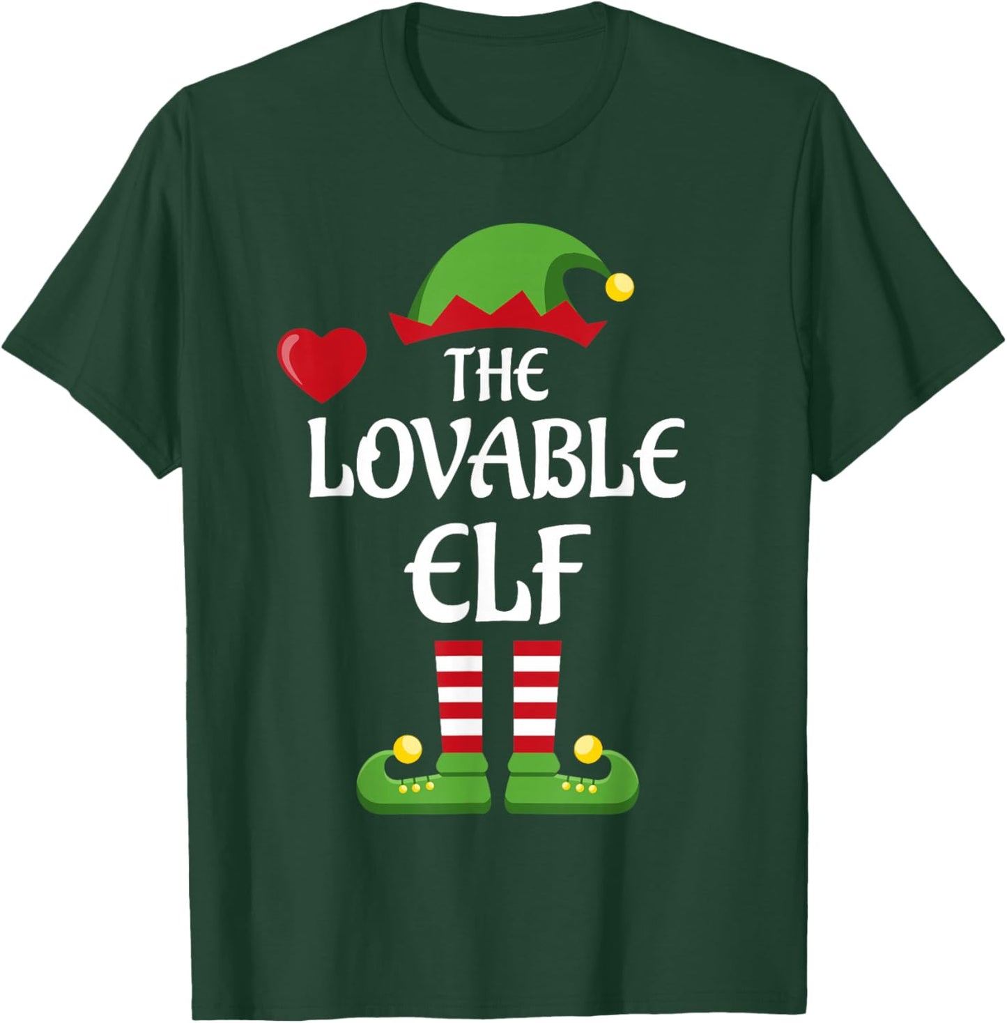 Lovable Elf Family Matching Group Christmas Love T-Shirt - T-Shirt | Forest