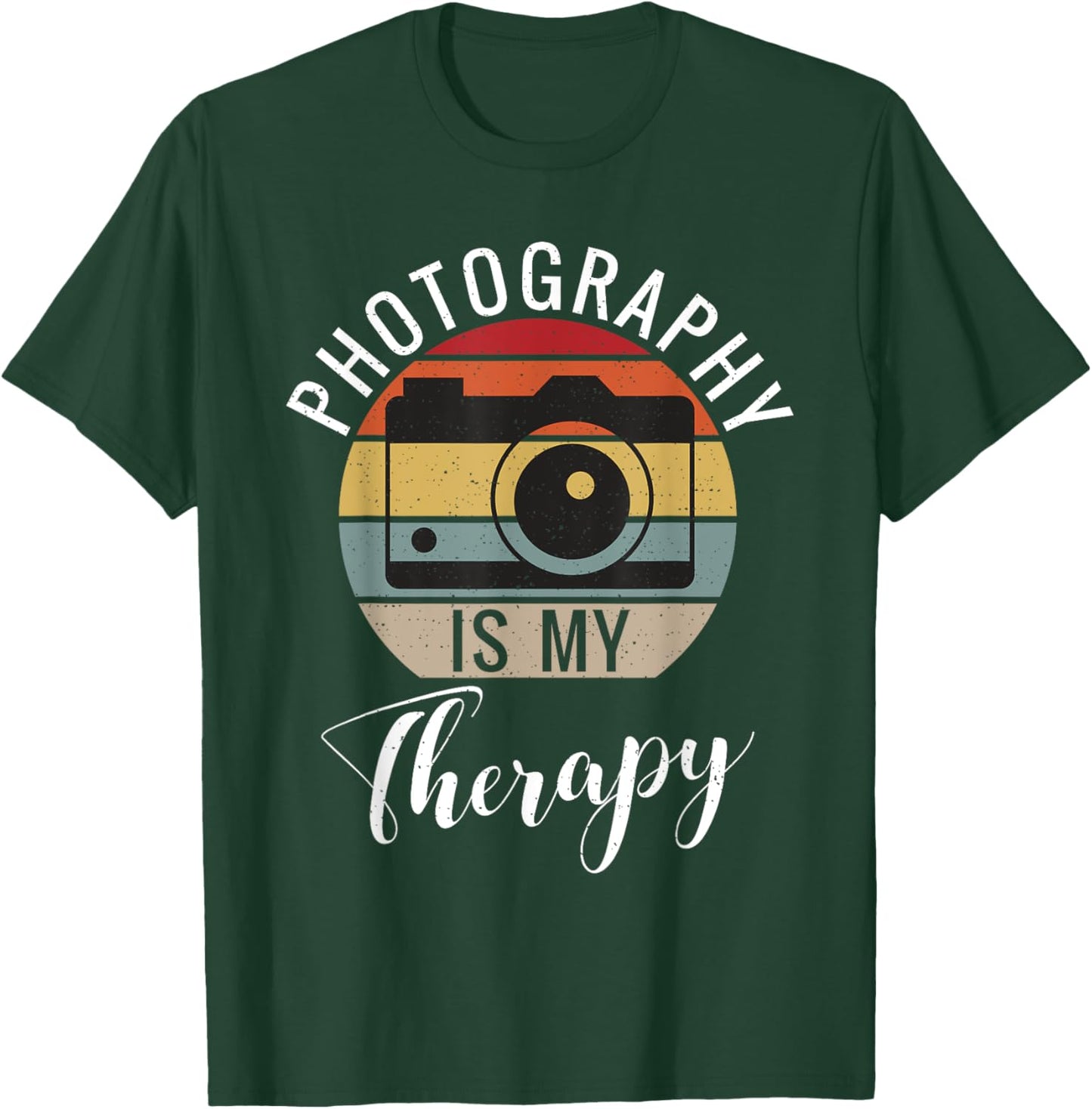 Photography is my Therapy Photo Camera Photography T-Shirt - T-Shirt | Forest