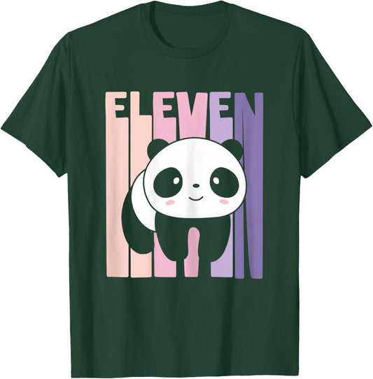 11th Birthday Girl Cute Panda Panda Bear 11 Years Old T-Shirt - T-Shirt | Forest