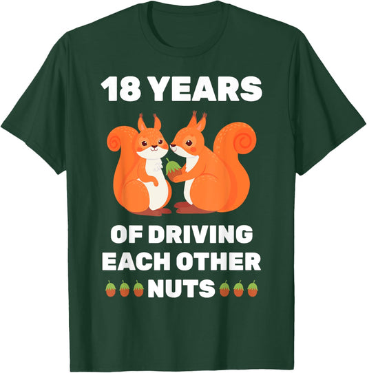 18th 18-Year Wedding Anniversary Funny Couple Her T-Shirt - T-Shirt | Forest