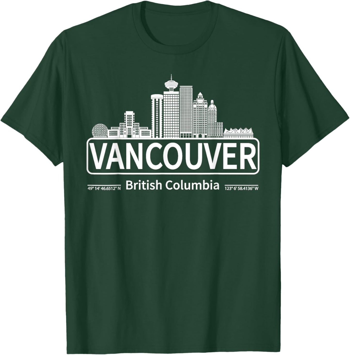 Vancouver British Columbia Skyline Travel to Vancouver Love T-Shirt - T-Shirt | Forest