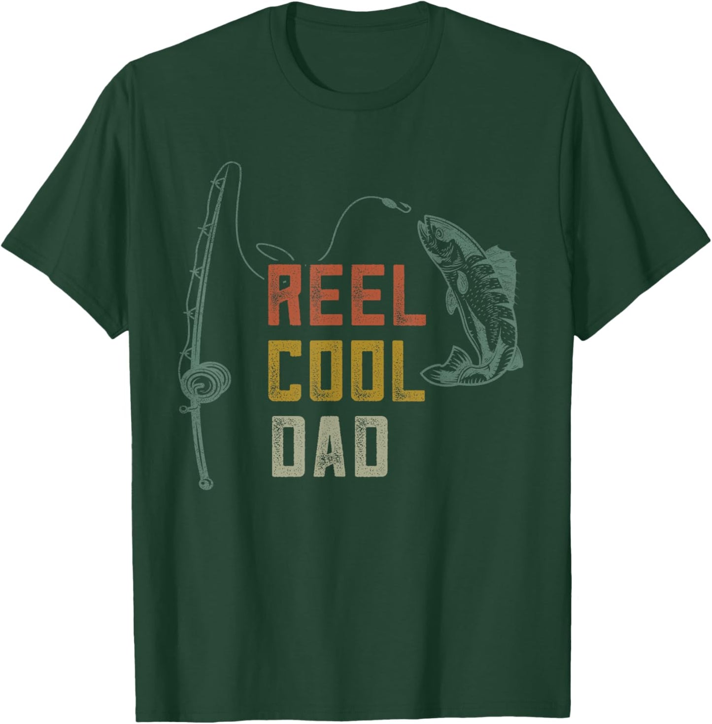 Reel Cool Dad Fishing Shirts, Funny Fathers Day Fisher Daddy T-Shirt - T-Shirt | Forest