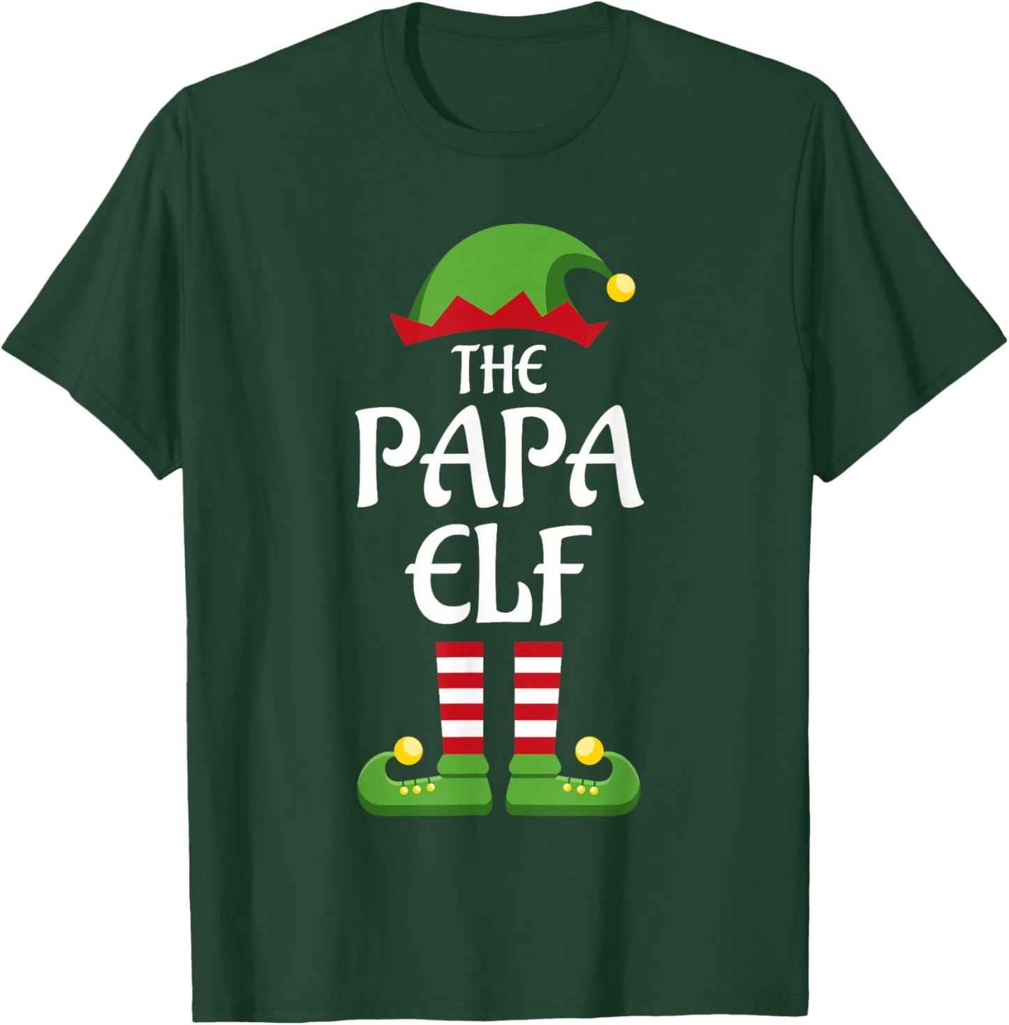 Papa Elf Family Matching Group Christmas Dad T-Shirt - T-Shirt | Forest