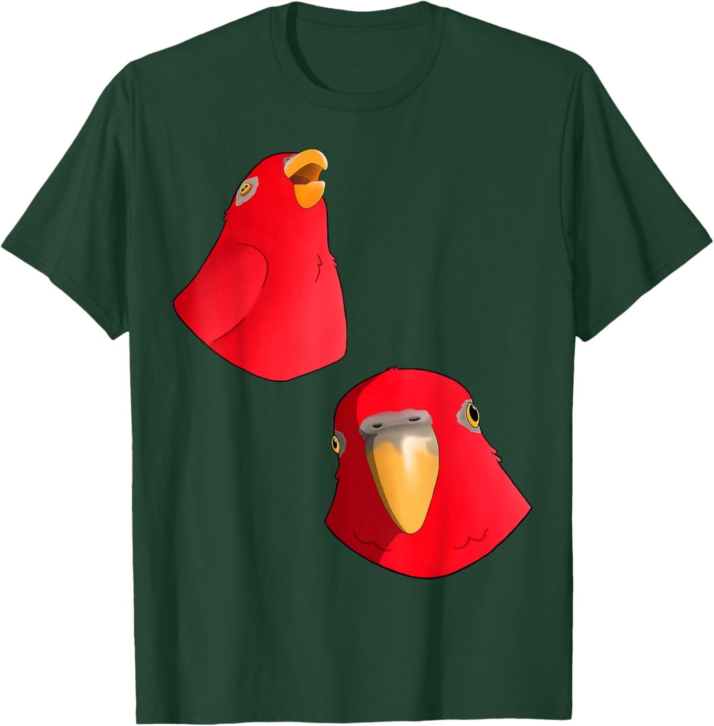 Red Birb - Bird Laughing Then Staring wuewuewue T-Shirt - T-Shirt | Forest