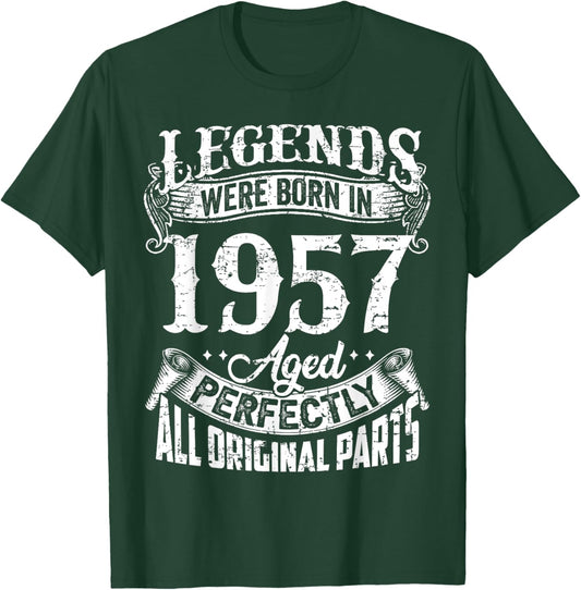 65 Years Old Vintage Legends Born In 1957 65th Birthday T-Shirt - T-Shirt | Forest