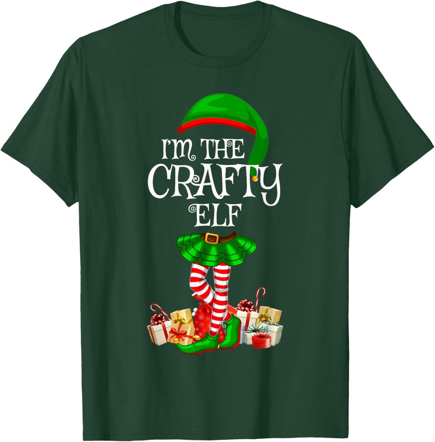 Matching Family Group I'm The Crafty Elf Christmas T-Shirt - T-Shirt | Forest