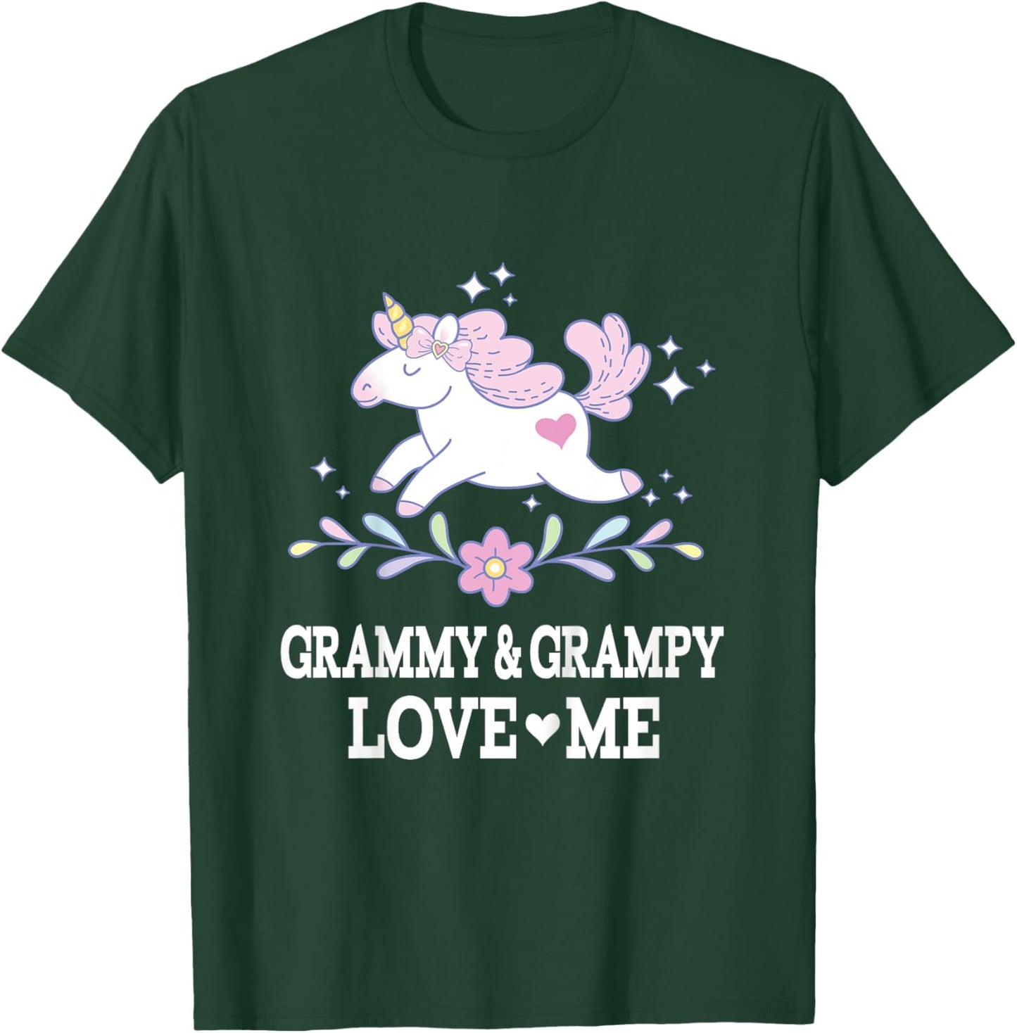 Grammy and Grampy Love Me Unicorn Grandchild T-Shirt - T-Shirt | Forest