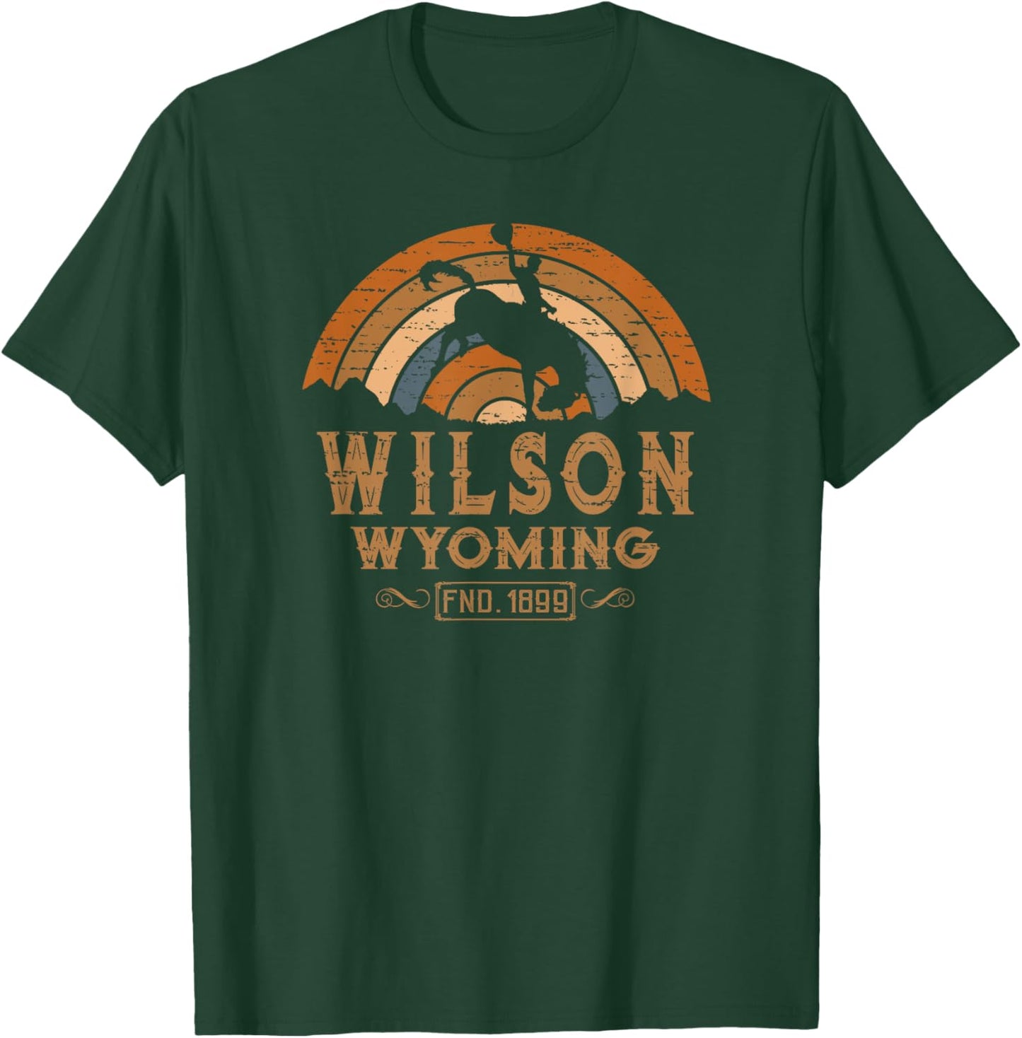 Wilson Wyoming WY Retro Style Rodeo Cowboy T-Shirt - T-Shirt | Forest