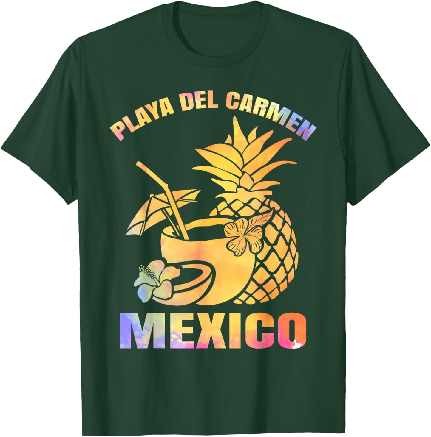 Summer Vacation Retro Sunset Mexico Playa Del Carmen Beach T-Shirt - T-Shirt | Forest