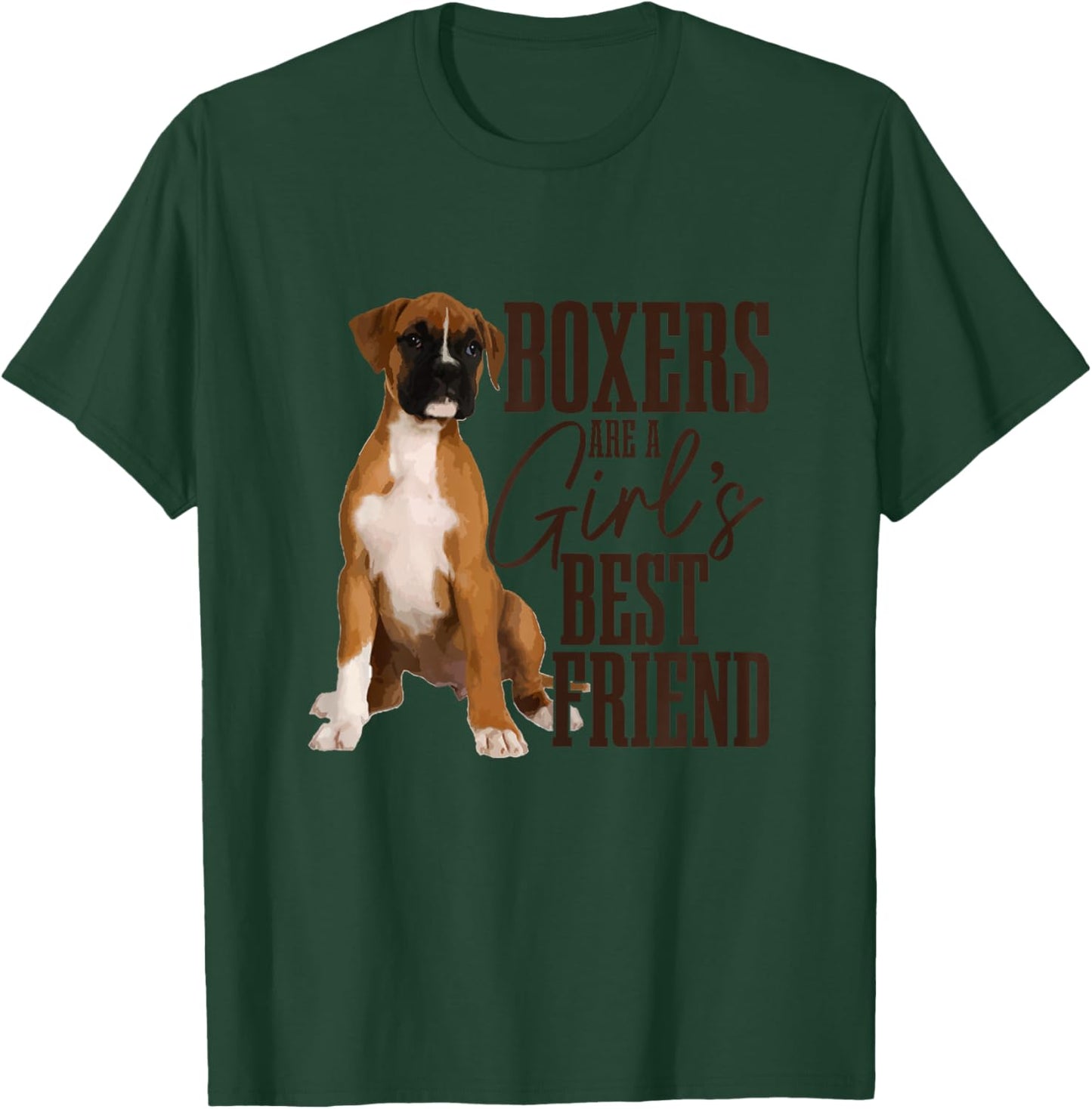 Boxers are A Girls Best Friend Funny Dog Boxer Mom T-Shirt - T-Shirt | Forest