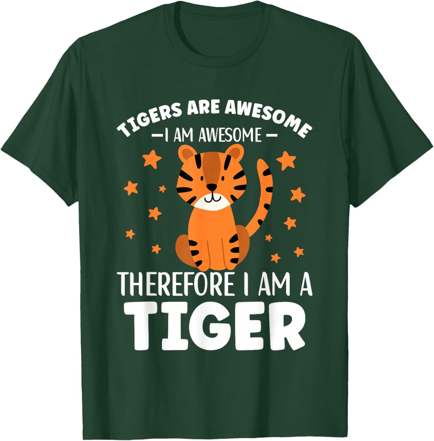 Tigers Are Awesome Cartoon Tiger for Kids Toddlers T-Shirt - T-Shirt | Forest