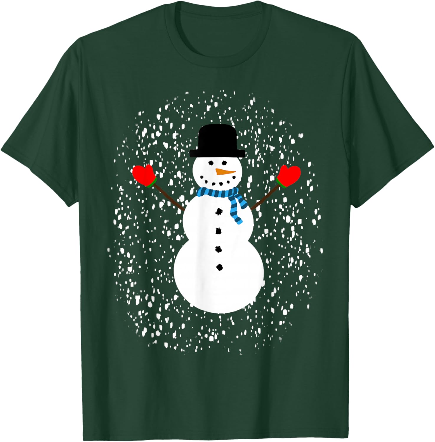 Biz Designs: Cute Snowman in a Snowy Winter Wonderland T-Shirt - T-Shirt | Forest