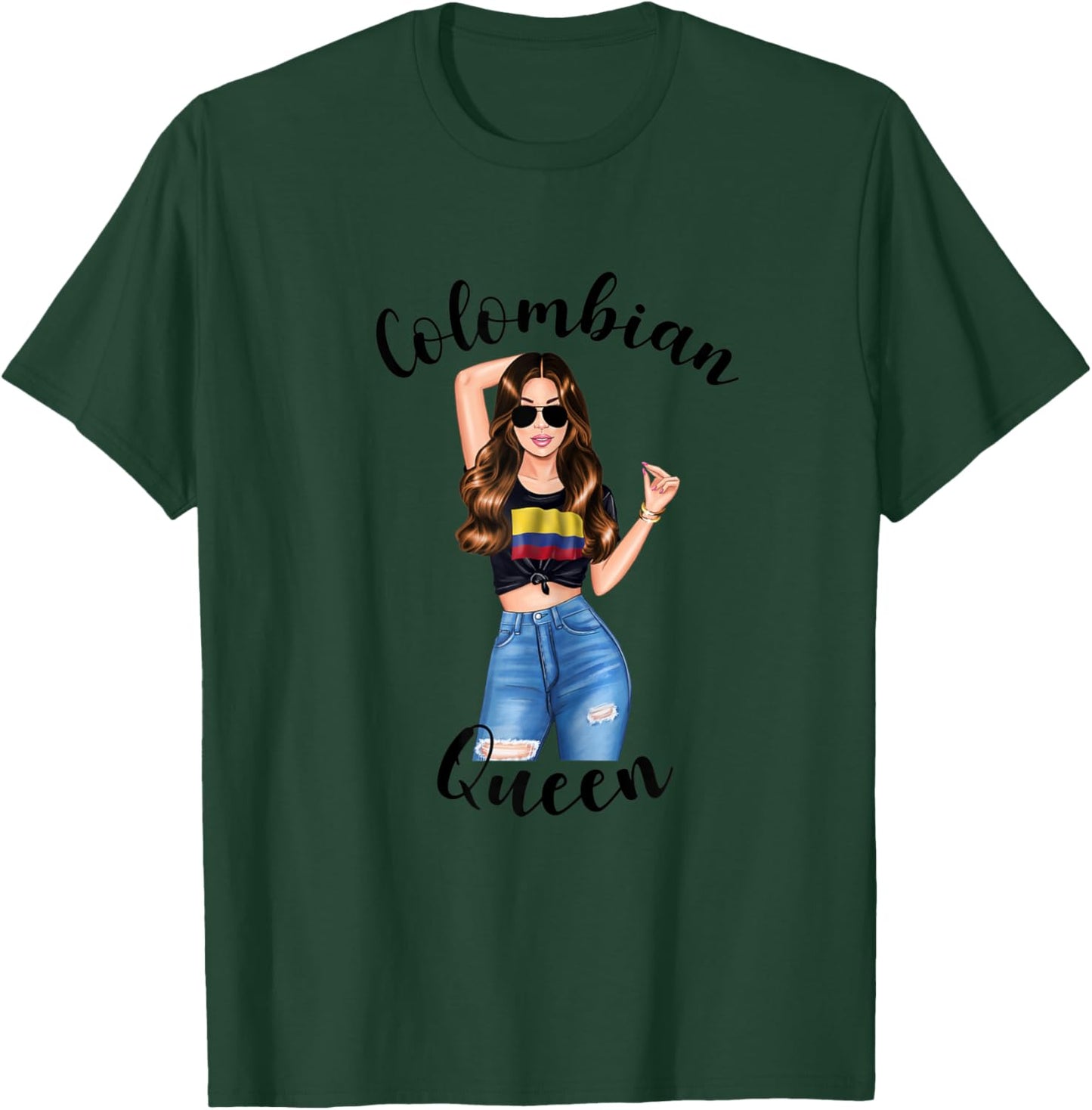 Colombian Queen Sexy Colombiana Colombia Woman T-Shirt - T-Shirt | Forest