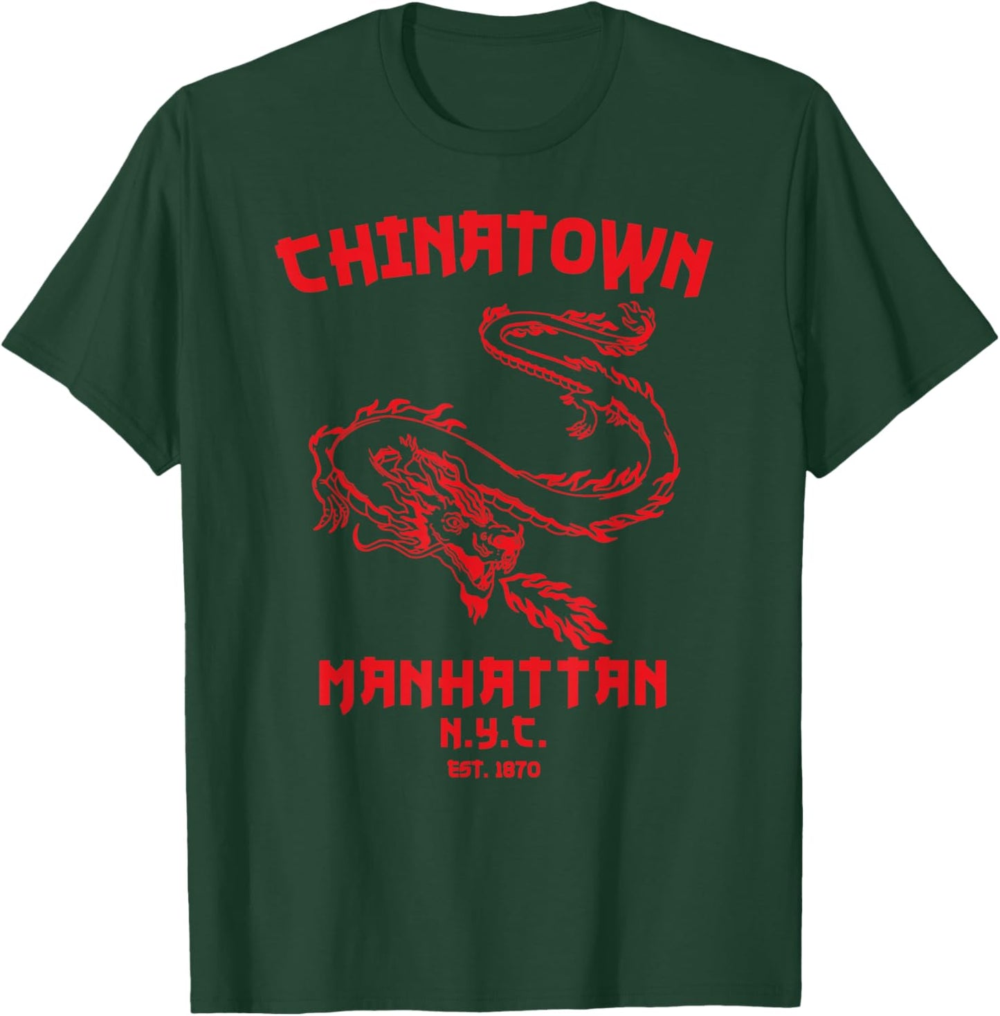 Manhattan New York Chinatown Chinese Lower East Side NYC NY T-Shirt - T-Shirt | Forest