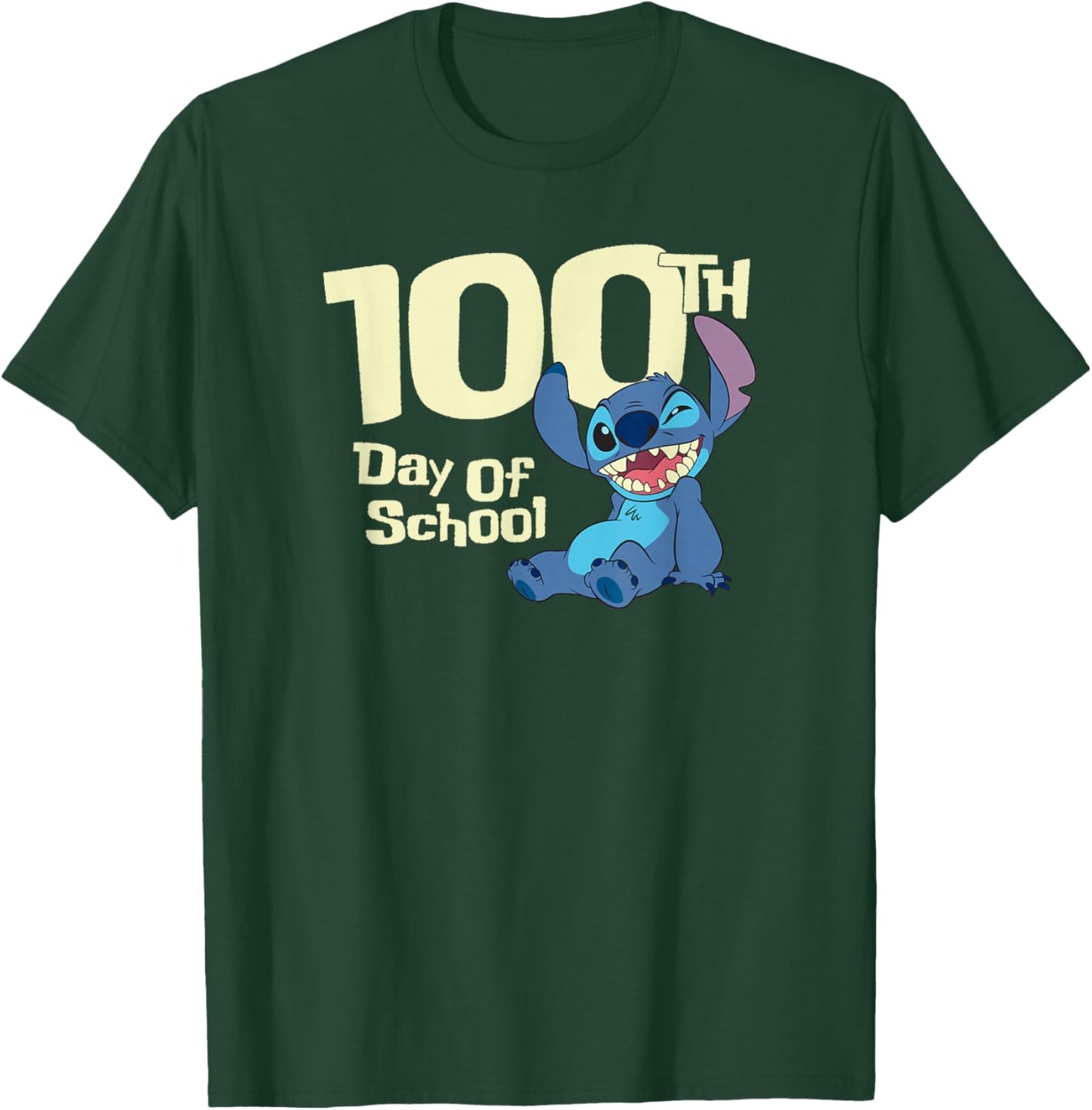 Disney Lilo & Stitch 100th Day of School Wink T-Shirt - T-Shirt | Forest