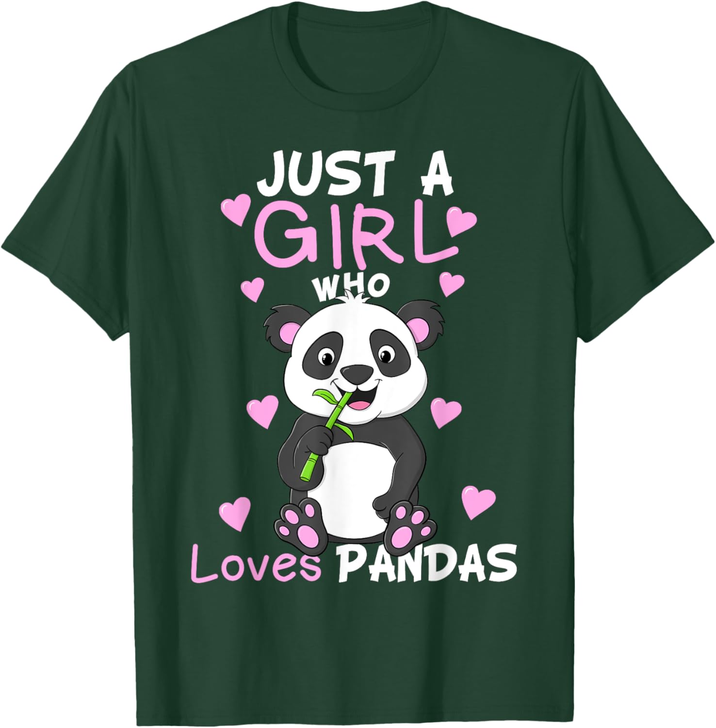 Just A Girl Who Loves Pandas Fun Cute Baby Panda Lover Gift T-Shirt - T-Shirt | Forest
