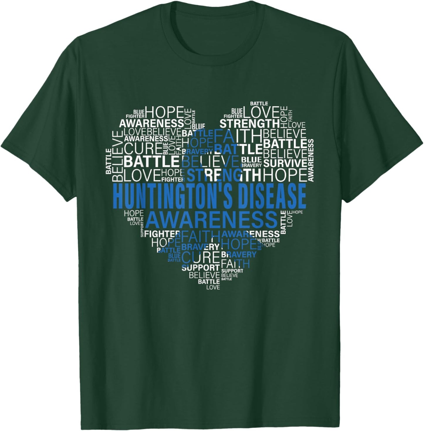Huntington's Disease Awareness Hope Support Strong Warrior T-Shirt - T-Shirt | Forest