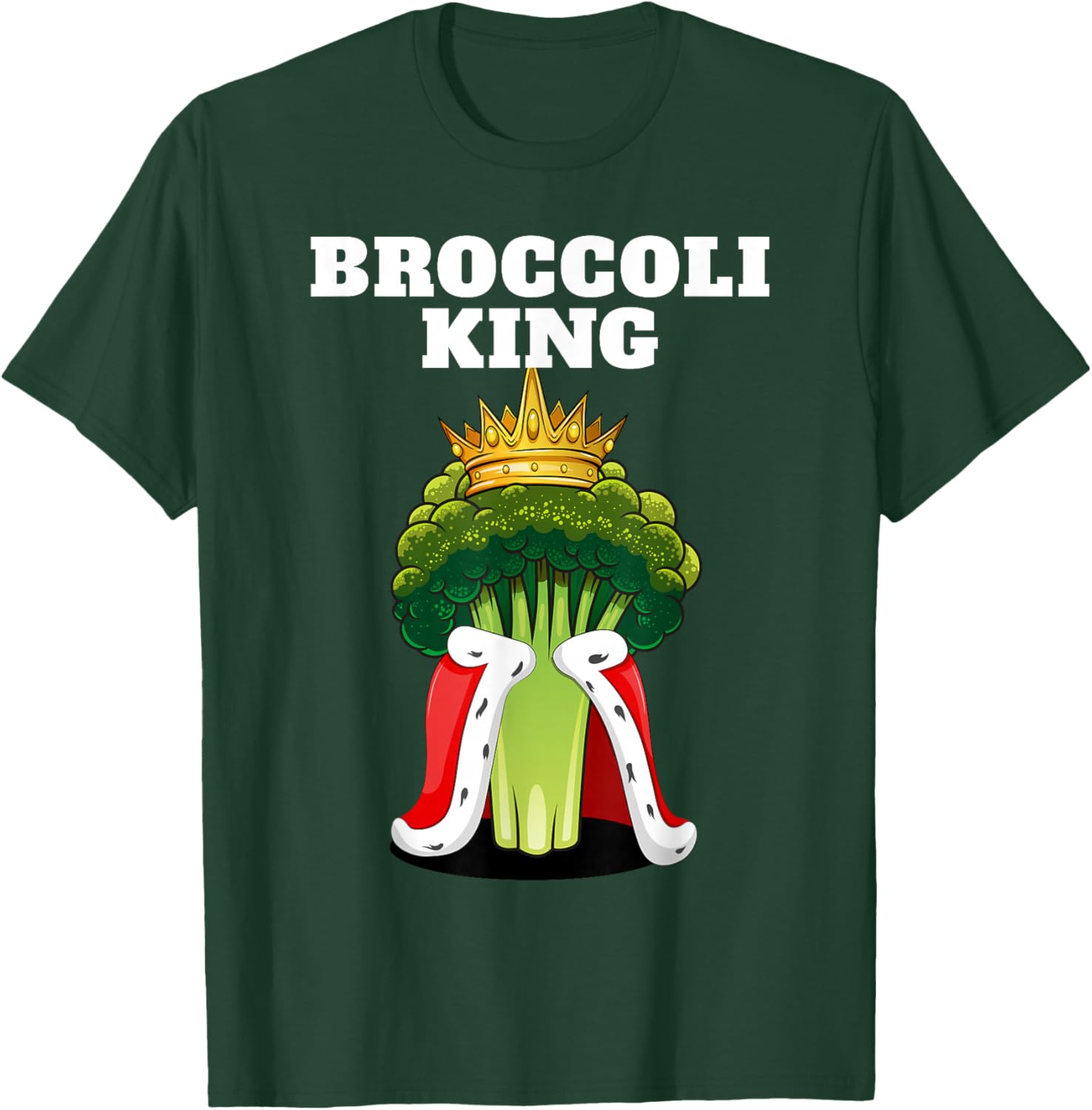 Broccoli Shirts | Broccoli King Broccoli Lover Black T-Shirt - T-Shirt | Forest