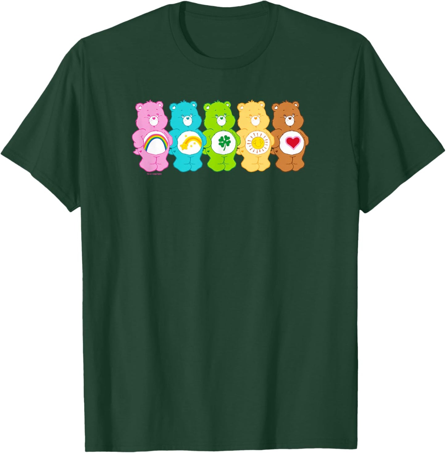 Care Bears Vintage Classic Rainbow Bears Group Line Up T-Shirt - T-Shirt | Forest