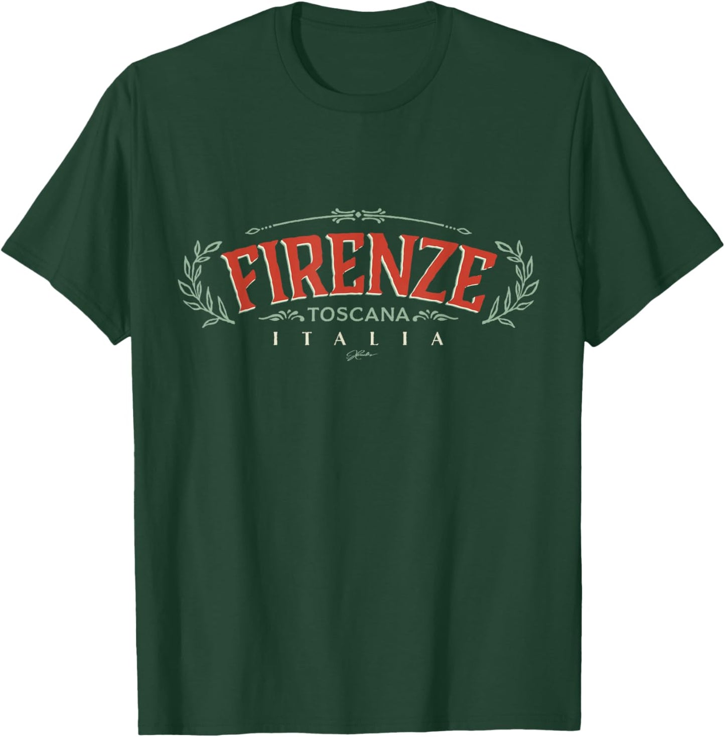 JCombs: Florence, Tuscany, Italy, Retro T-Shirt - T-Shirt | Forest