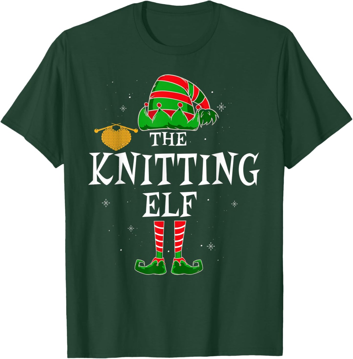 The Knitting Elf Group Matching Family Christmas Funny T-Shirt - T-Shirt | Forest