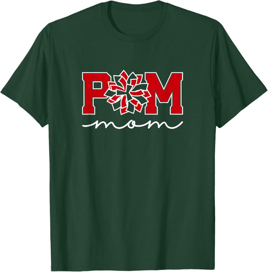 Pom Squad Mom for Dance, Cheer, Spirit Squad T-Shirt - T-Shirt | Forest