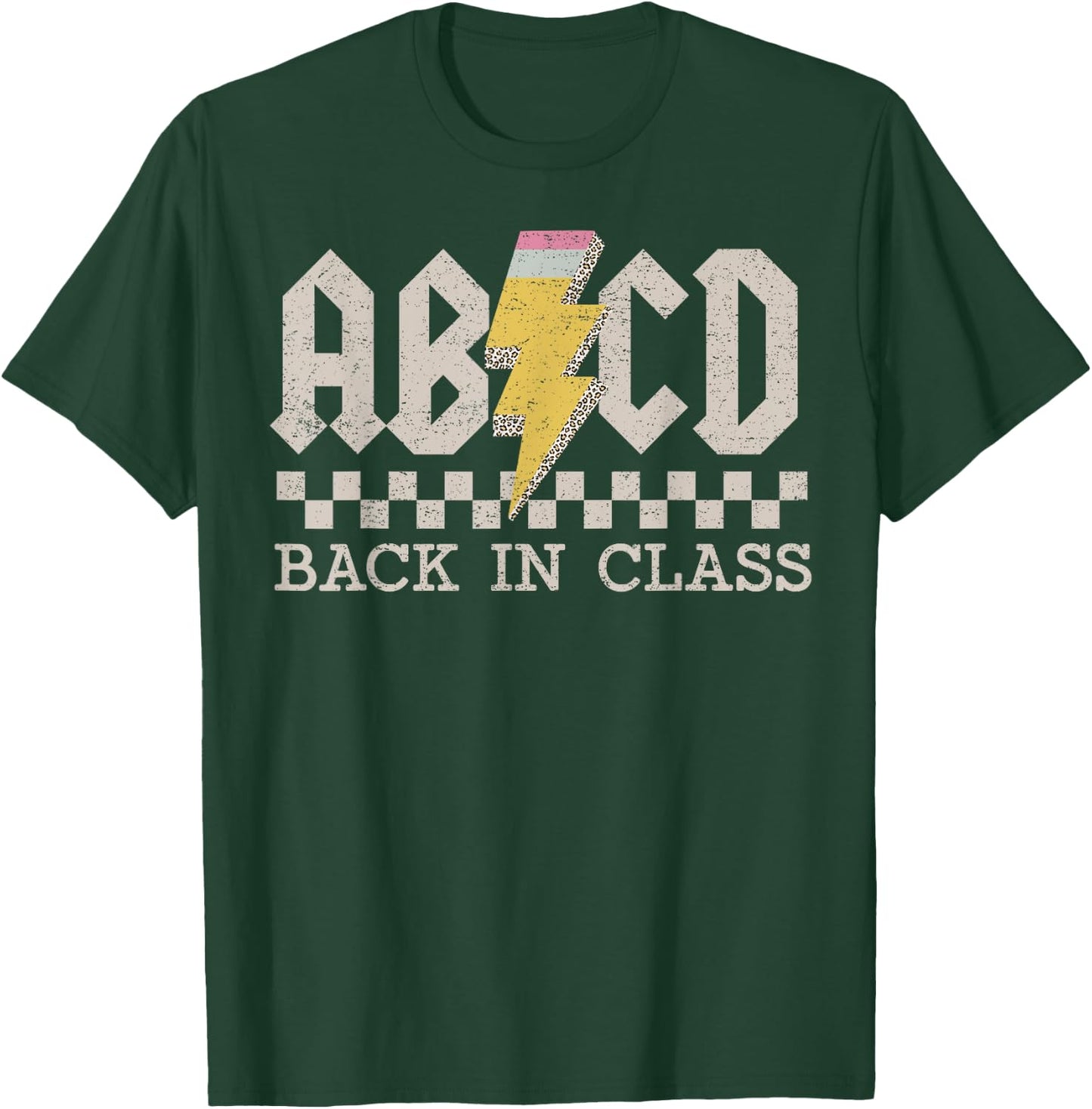 Retro Teacher Tour ABCD Back to School Back in Class Rock Men Women Girls Kids T-Shirt - T-Shirt | Forest