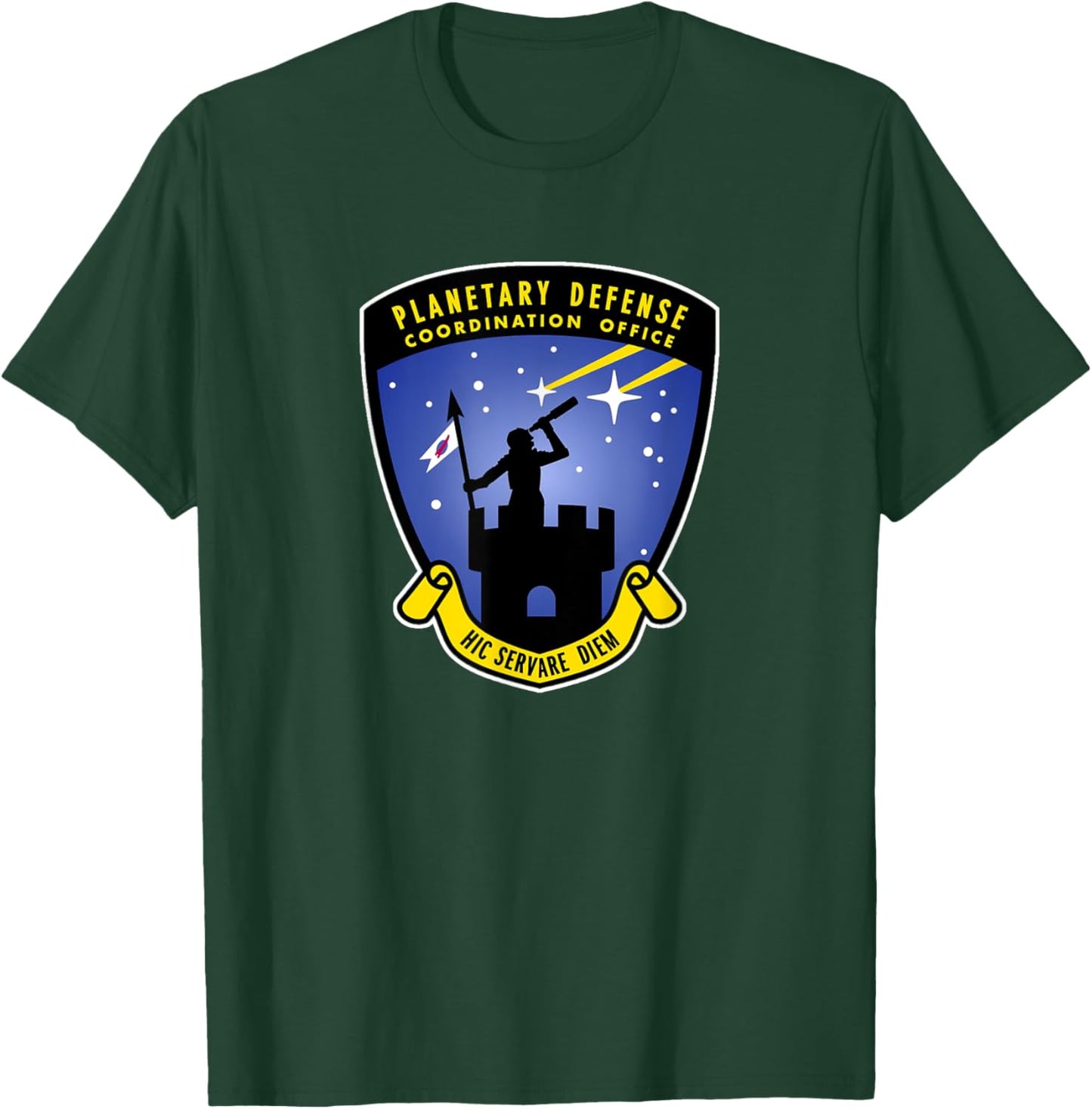 MathWare NASA Planetary Defense Coordination Look Up T-Shirt - T-Shirt | Forest