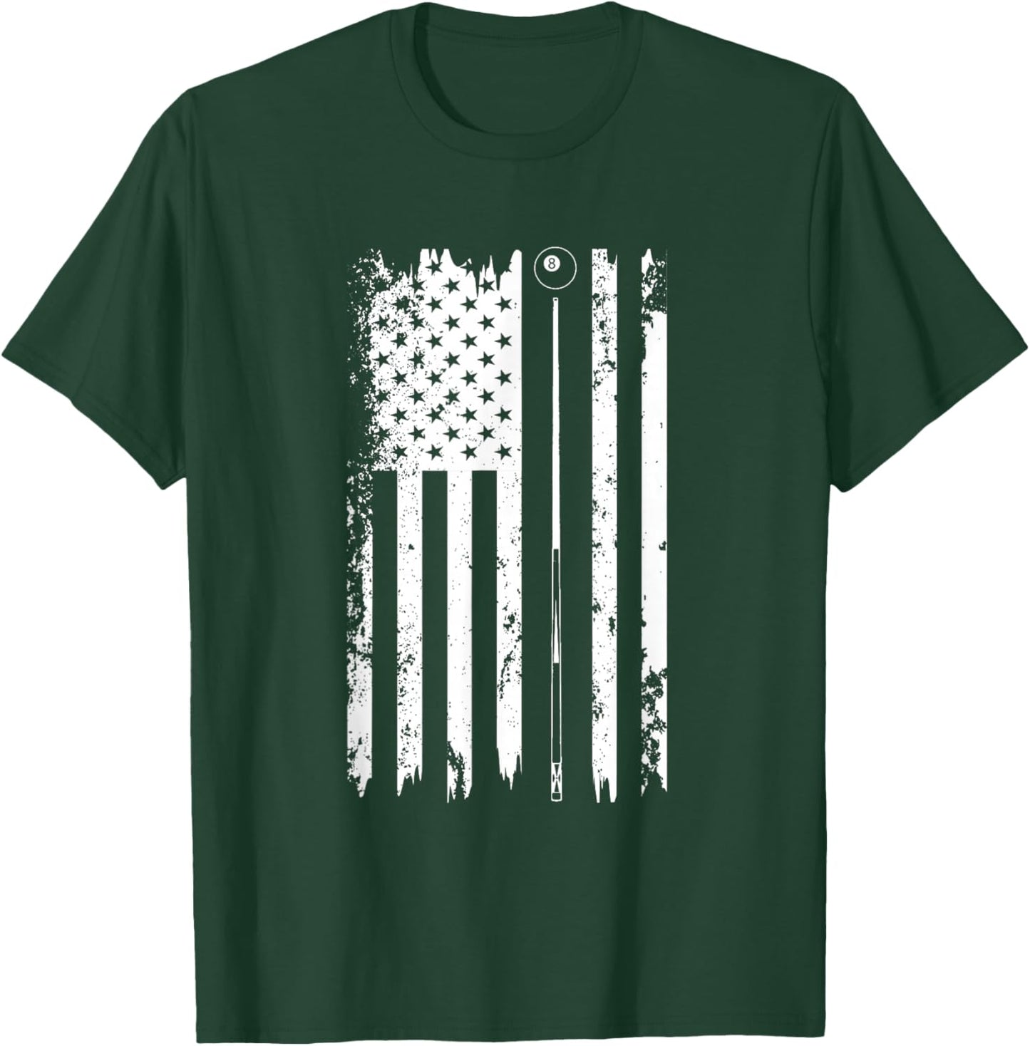 American Flag Billiard Vintage Pool Balls Player T-Shirt - T-Shirt | Forest