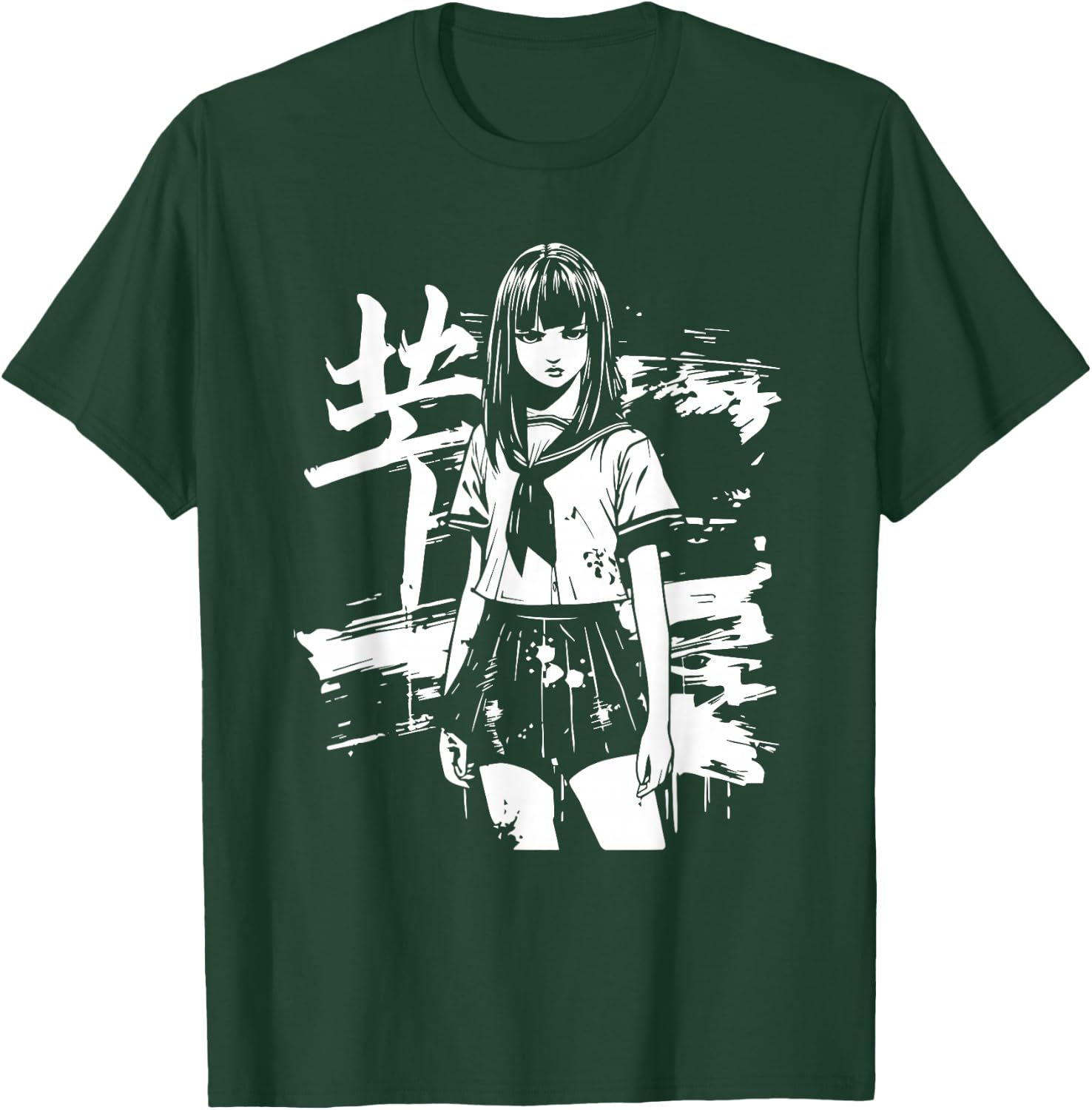 Anime Horror Girl Aesthetic Soft Grunge Waifu Japanese Otaku T-Shirt - T-Shirt | Forest