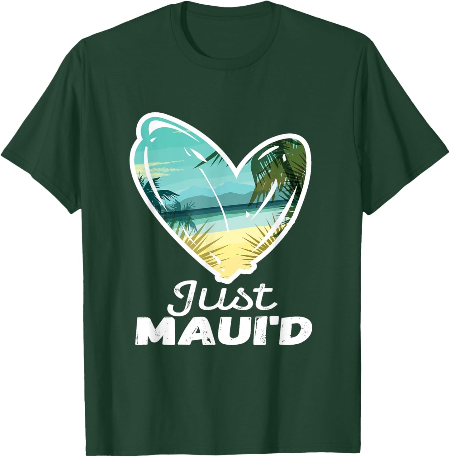 Newlywed Honeymoon Souvenir Just Married Just Maui'd Hawaii T-Shirt - T-Shirt | Forest