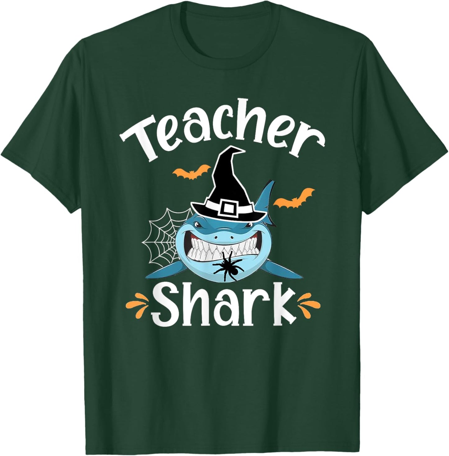 Teacher Shark Funny Halloween Men Women T-Shirt - T-Shirt | Forest
