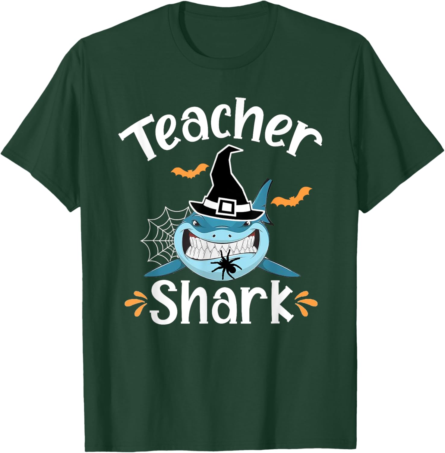 Teacher Shark Funny Halloween Men Women T-Shirt - T-Shirt | Forest