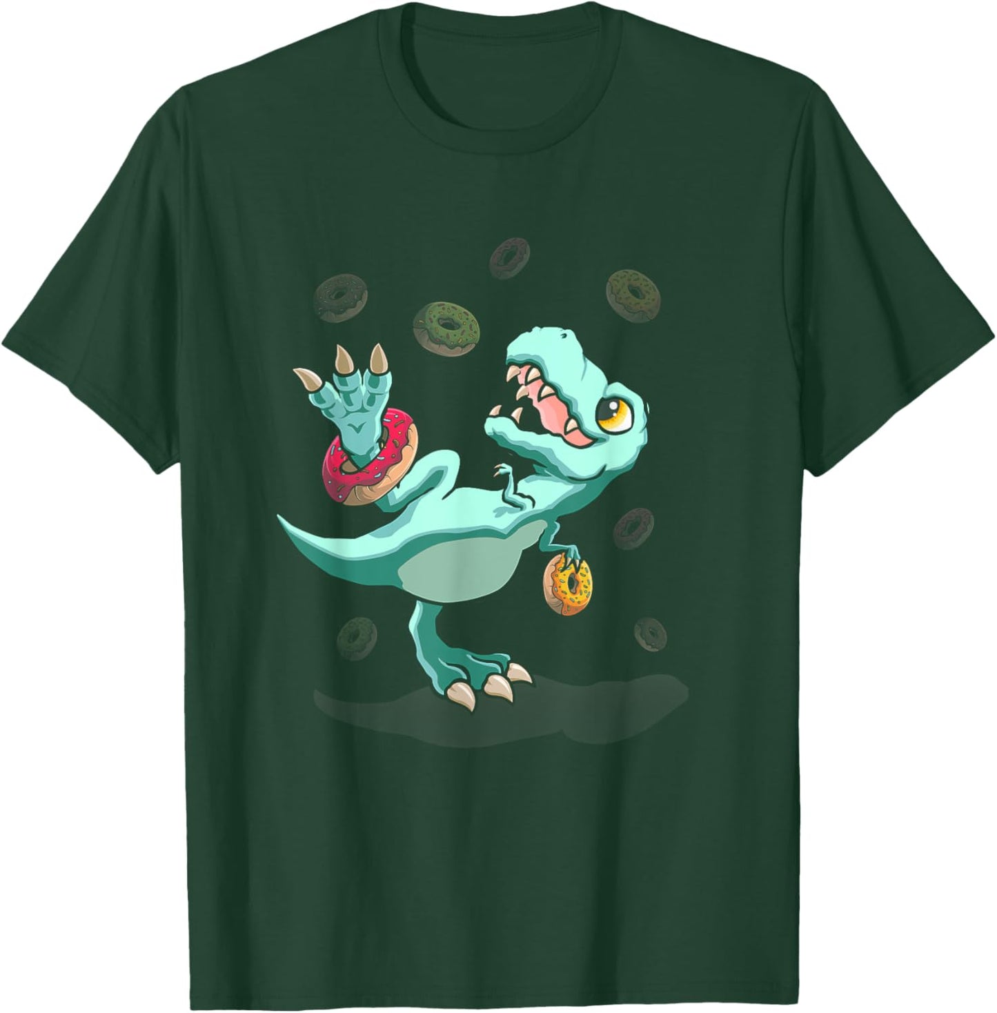 Dinosaur Donut Dino Doughnut Birthday Kids T-rex T-Shirt - T-Shirt | Forest
