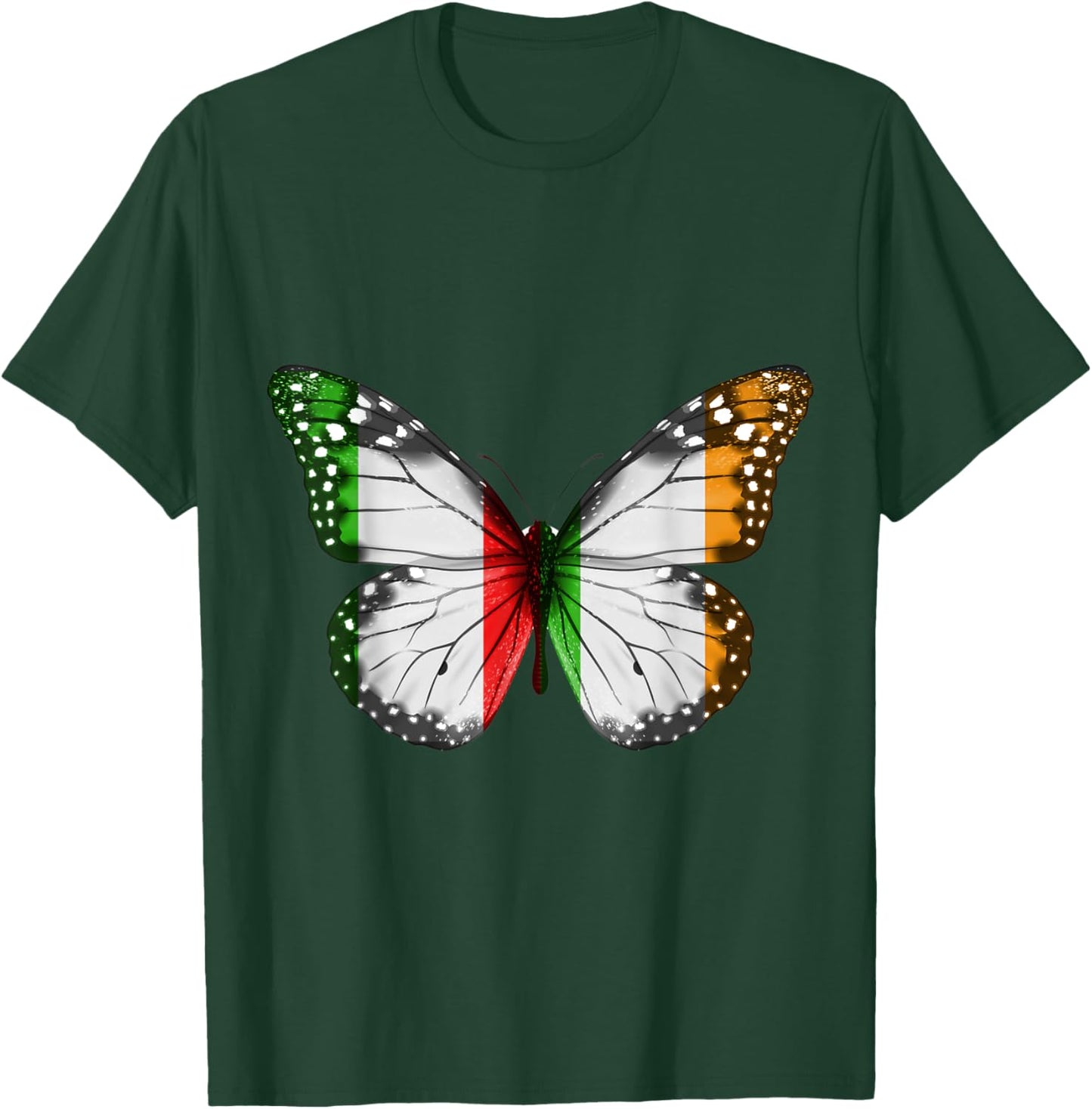 Italian Irish Flag Butterfly T-Shirt - T-Shirt | Forest
