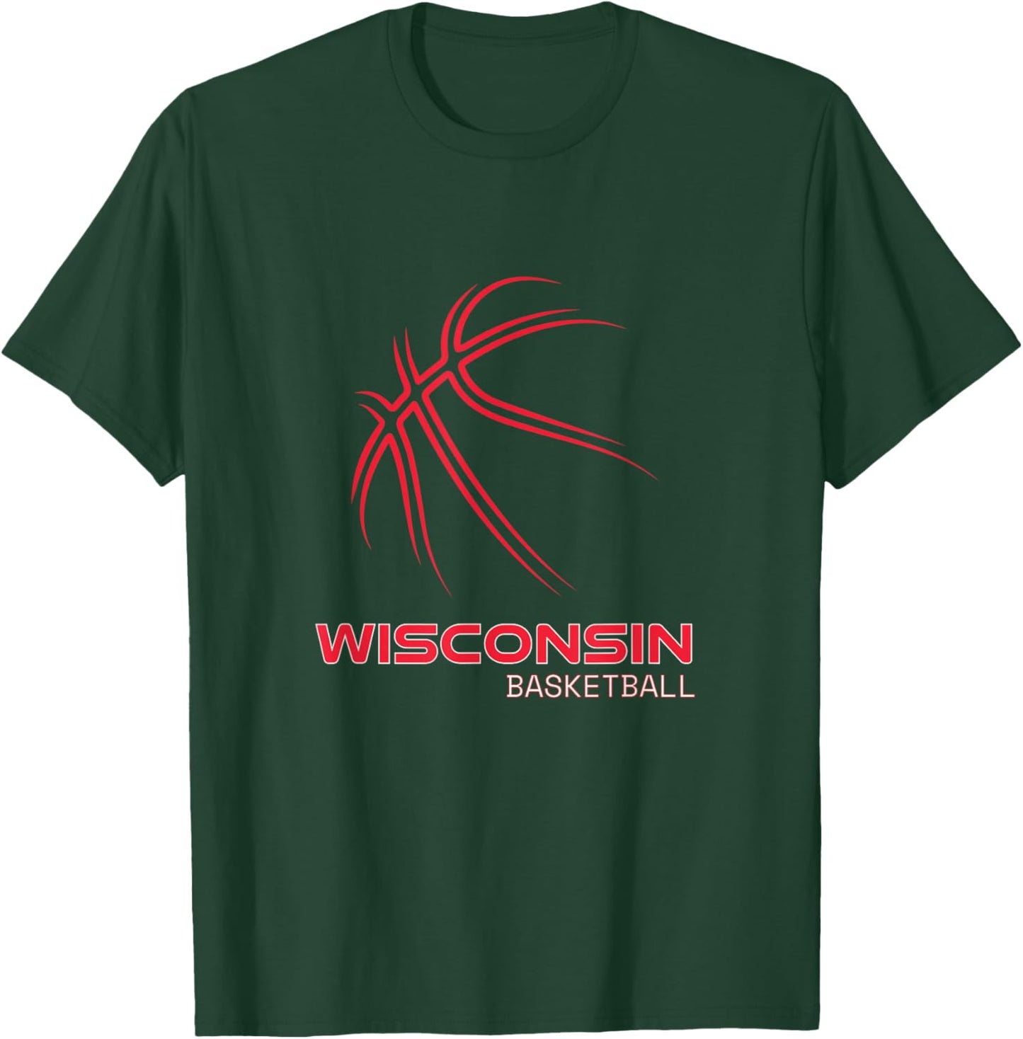 Basketball WI Love The Badger State Souvenir Wisconsin Hoops T-Shirt - T-Shirt | Forest