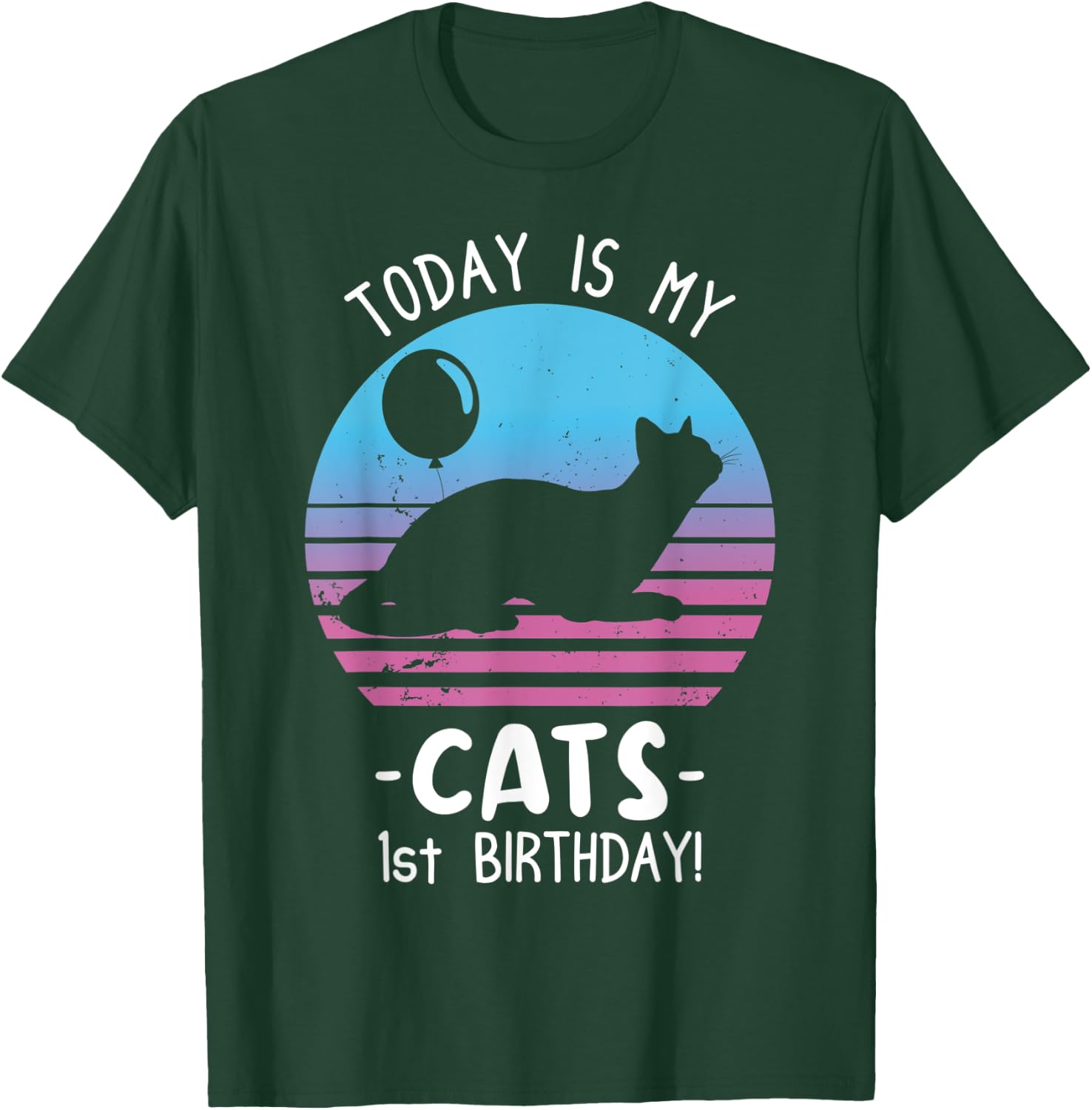 Today is my cats 1st birthday! 1 Year Old Cat Birthday Women T-Shirt - T-Shirt | Forest
