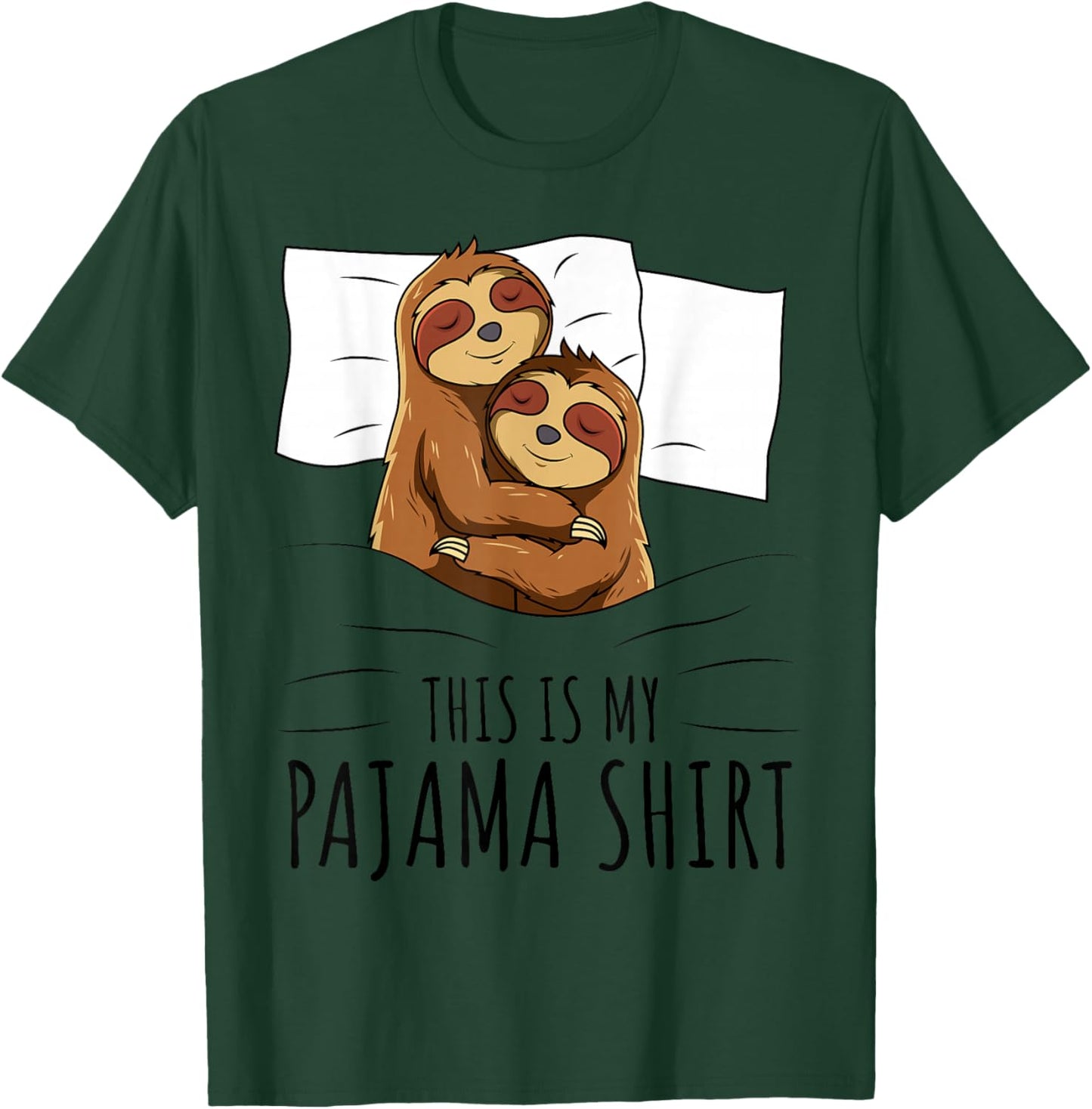 Sleeping Sloth Lover Pajama T-Shirt - T-Shirt | Forest