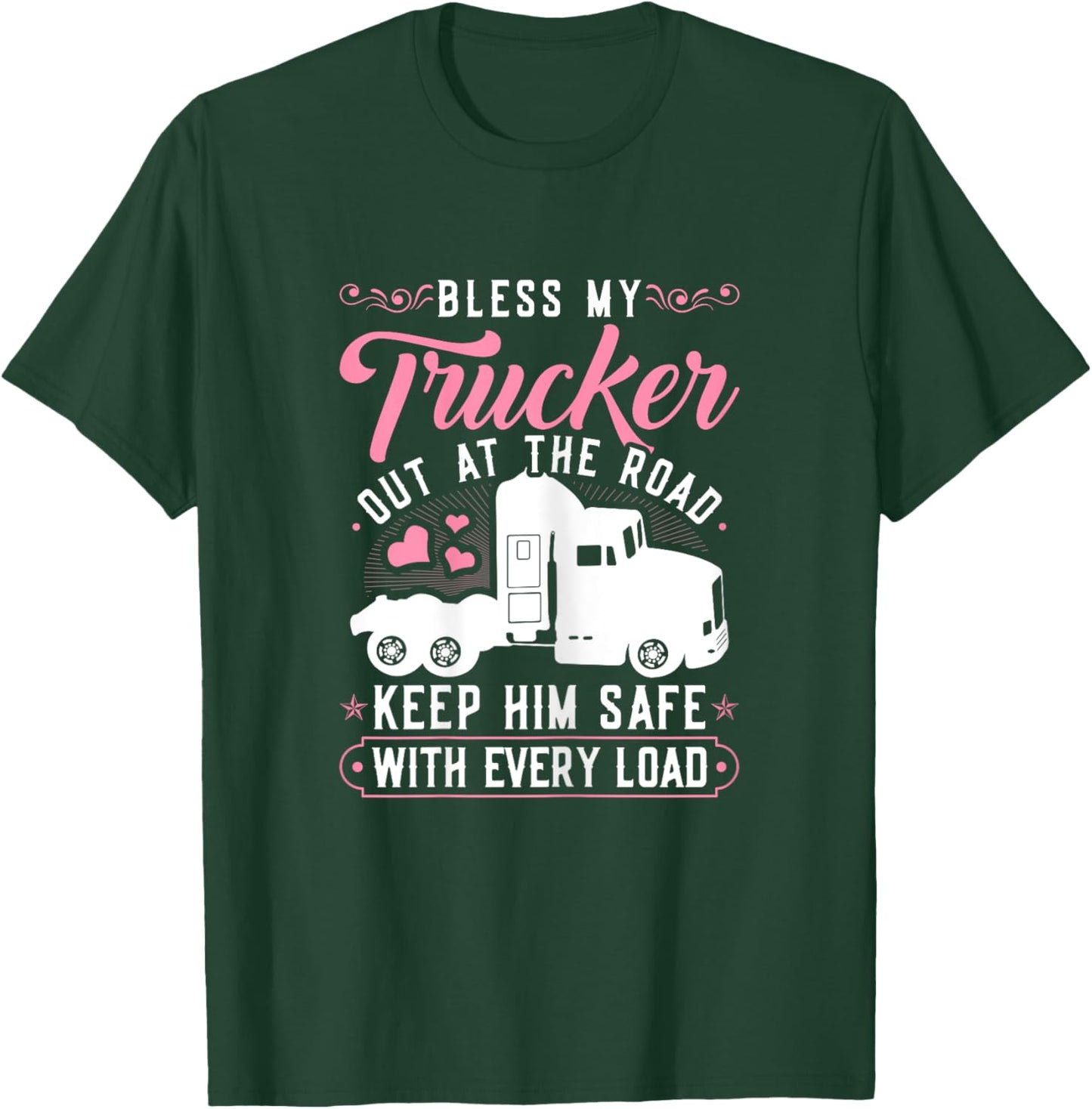 Women Truck Driver Prayer, Trucker Wife T-Shirt - T-Shirt | Forest