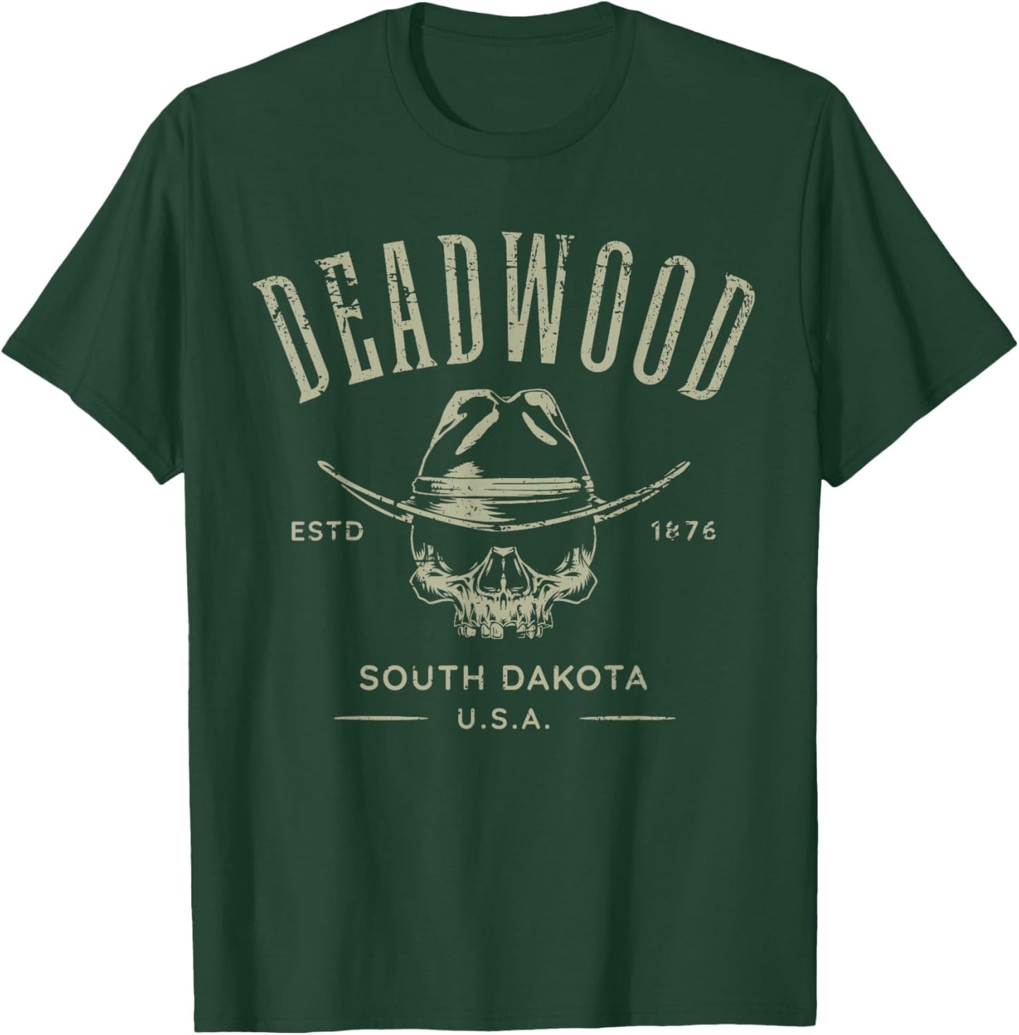 Deadwood South Dakota USA Distressed Design Souvenir T-Shirt - T-Shirt | Forest