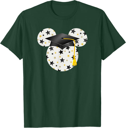 Disney Mickey Head Graduation Hat Star Fill T-Shirt - T-Shirt | Forest