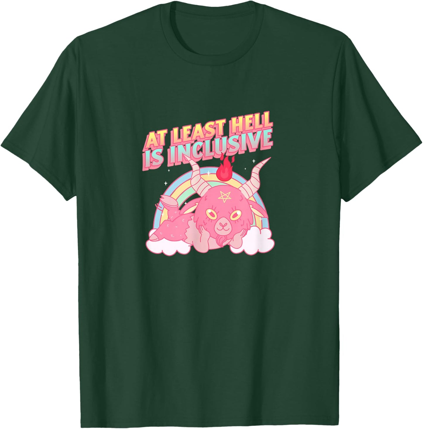 At Least Hell is Inclusive Cute Pink Baby Baphomet T-Shirt - T-Shirt | Forest