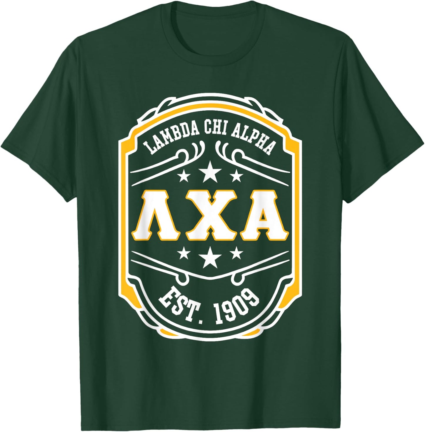 Lambda Chi Alpha Fraternity Lambda Est 1909 T-Shirt - T-Shirt | Forest
