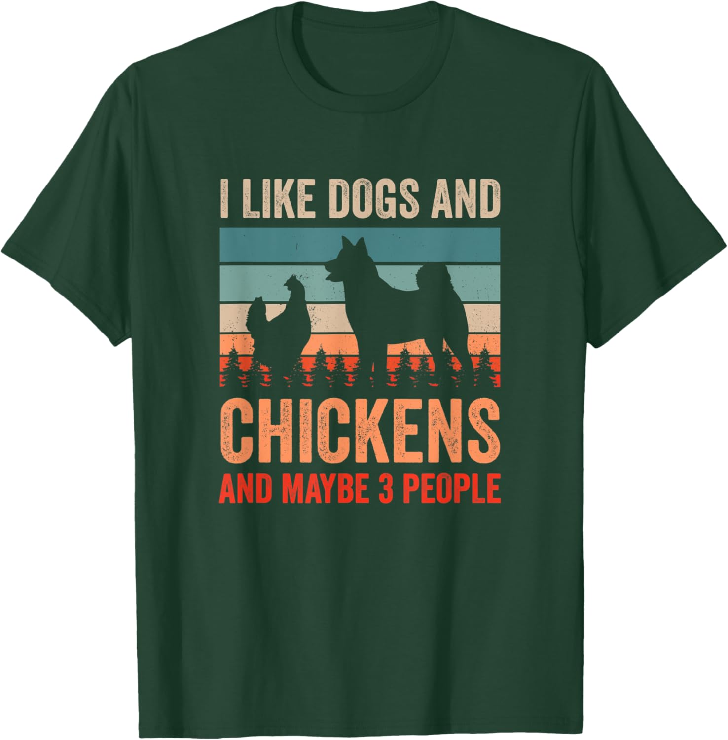 Vintage I Love Dogs And Chicken And Maybe 3 Other People T-Shirt - T-Shirt | Forest